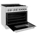 ZLINE 36 in. Professional Gas Burner/Electric Oven Stainless Steel Range, RA36