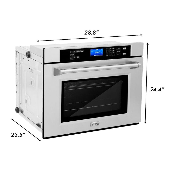 ZLINE Appliance Package - 30 in. Built-in Convection Microwave Oven, 30 in. Single Wall Oven in Stainless Steel, 2KP-MW30-AWS30