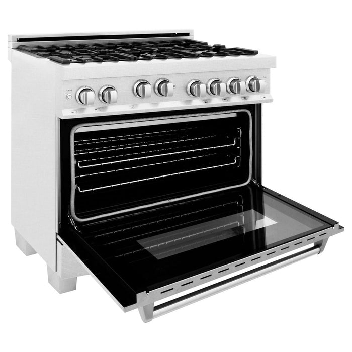 ZLINE 36 in. Professional Gas Burner/Gas Oven in DuraSnow® Stainless, RGS-SN-36